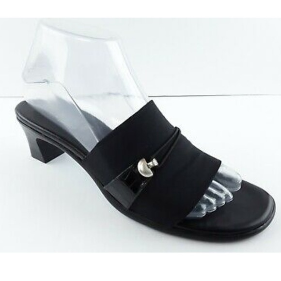 MUNRO AMERICAN Jill Black Wedge Stretch Slides 9.5 - Picture 10 of 12